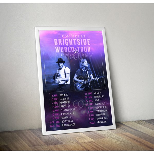Lumineers Brightside World Tour Eu & Uk 2023 Poster-image