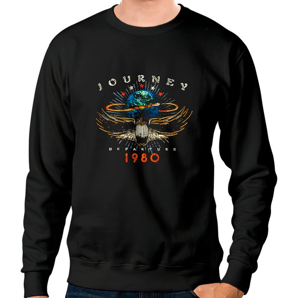 Journey Rock Band Sweatshirts, Journey Departures Album Tour 1980 Sweatshirts-image