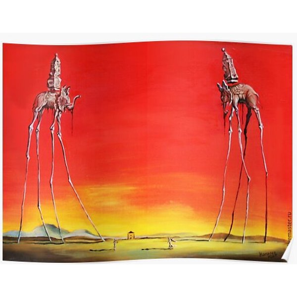 Dali Elephants Poster Salvador Dali Wall Art Modern Home Decor Premium Matte Vertical Poster-image