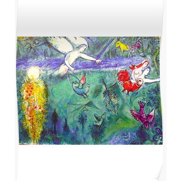 Marc Chagall Adam And Eve Chased From The Terrestrial Paradise Premium Matte Vertical Poster-image