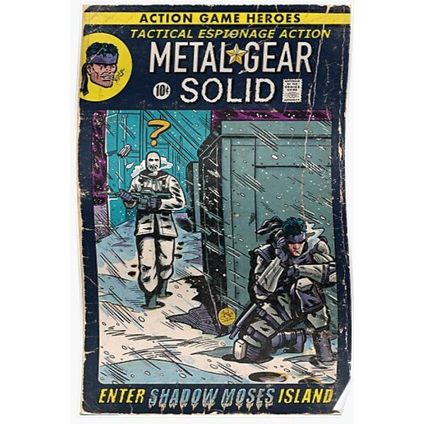 Metal Gear Solid - 'Enter Shadow Moses' Comic Book Fan Art Premium Matte Vertical Poster-image