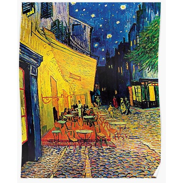Vincent Van Gogh - Cafe Terrace At Night Premium Matte Vertical Poster-image