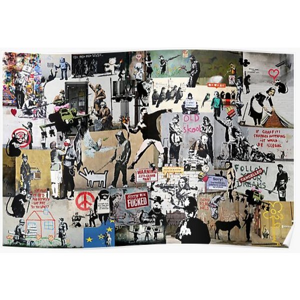 Banksy Collage Premium Matte Vertical Poster-image