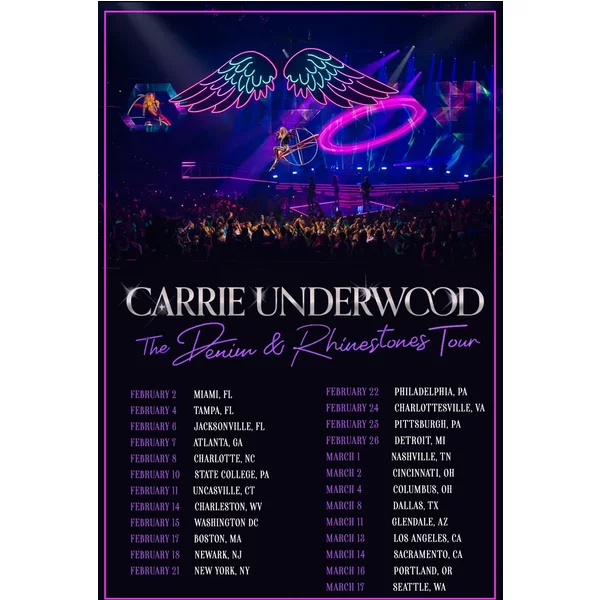 2023 Carrie Underwood Denim And Rhinestones Tour Poster