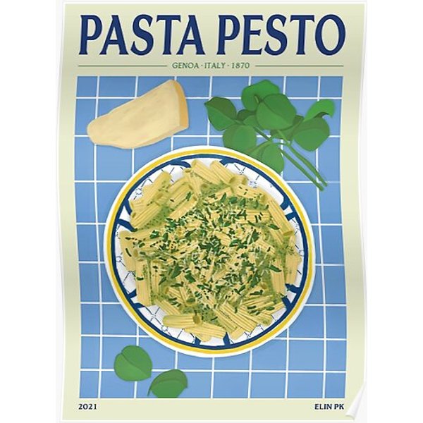 Pasta Pesto Premium Matte Vertical Poster