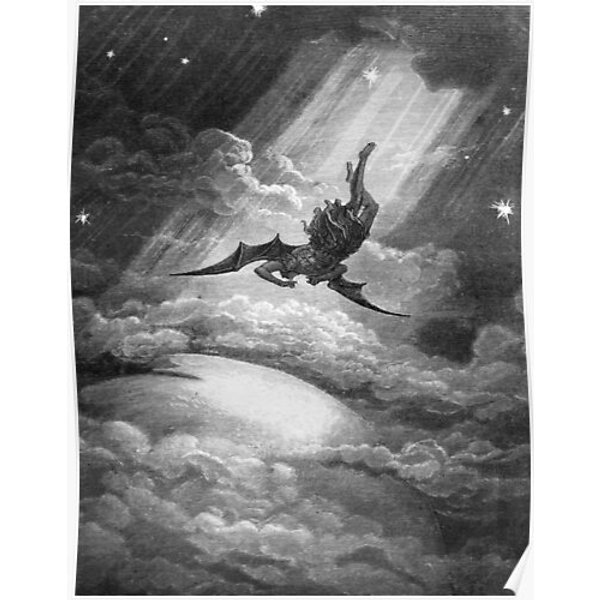 The Fall Of Satan - Gustave Dore Premium Matte Vertical Poster