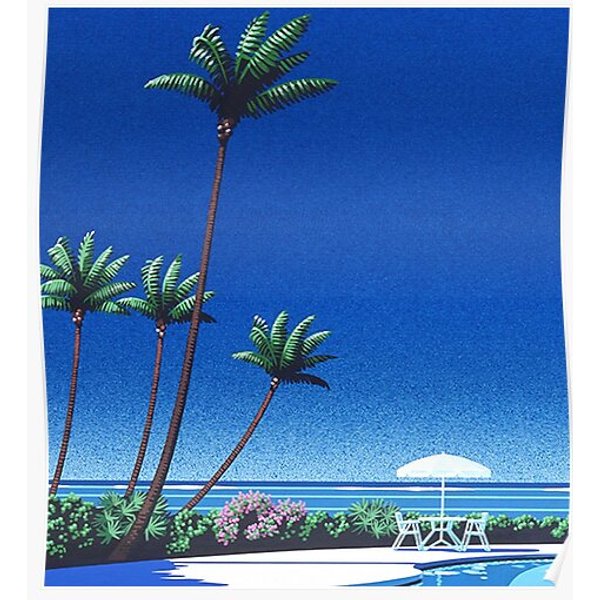 Poolside | Nagai | Hiroshi Expressionism Art Premium Matte Vertical Poster-image