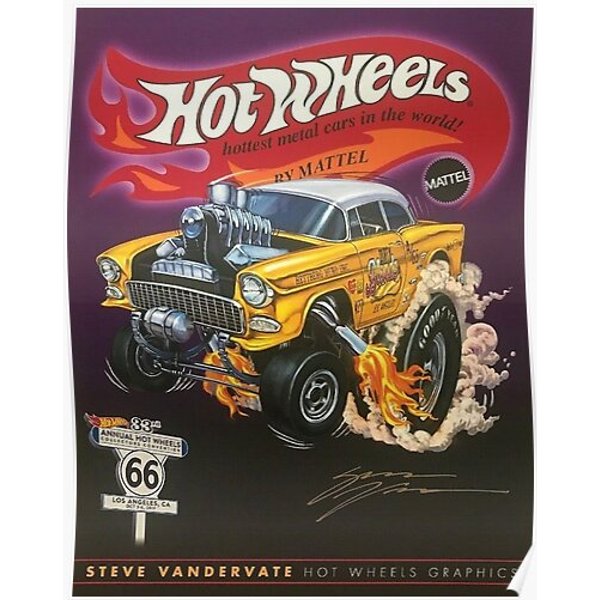 Hot Wheels Gold 55 Gasser Poster Premium Matte Vertical Poster-image