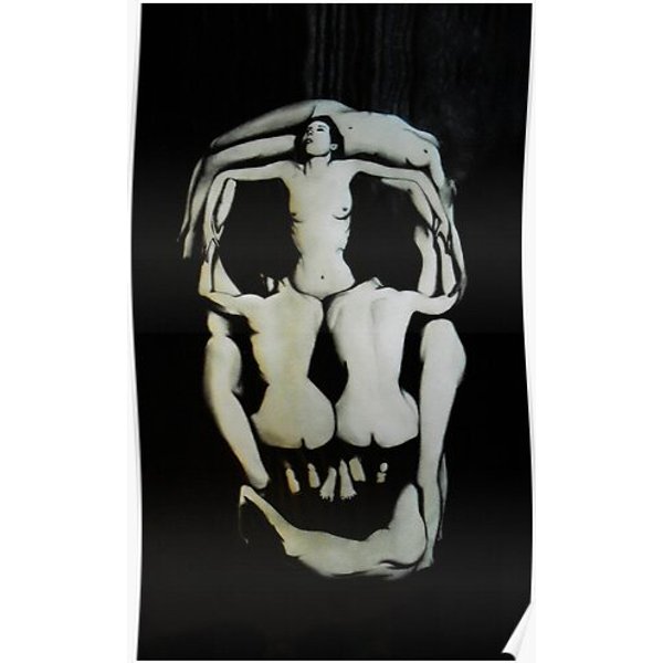Salvador Dali Skull Darkened Premium Matte Vertical Poster