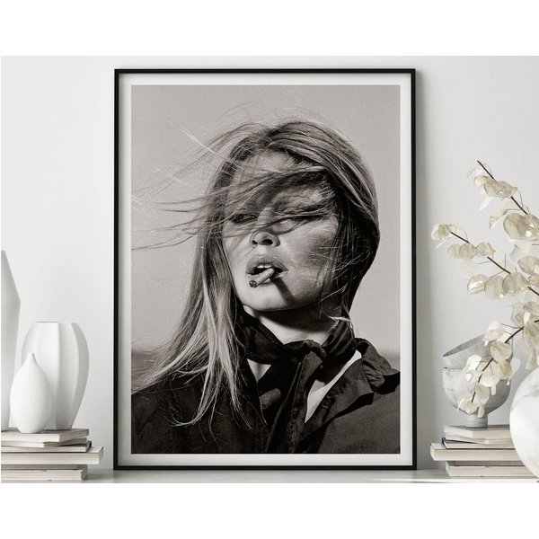 Brigitte Bardot With Cigar On Wind Portrait Poster