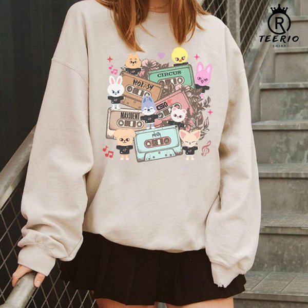 Vintage Cassette Stray Kids Skz Sweatshirt, Kpop Sweatshirt-image