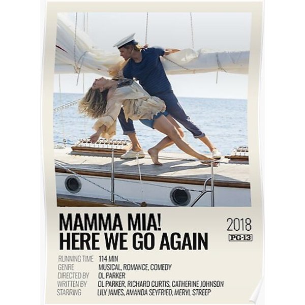 Mamma Mia! 2 (2018) Movie Poster Premium Matte Vertical Poster-image