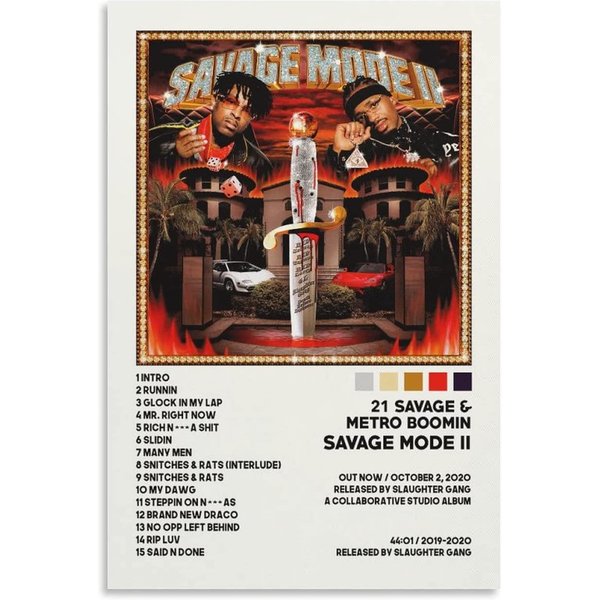 21 Savage Poster Savage Mode Ii Album Cover Posters-image