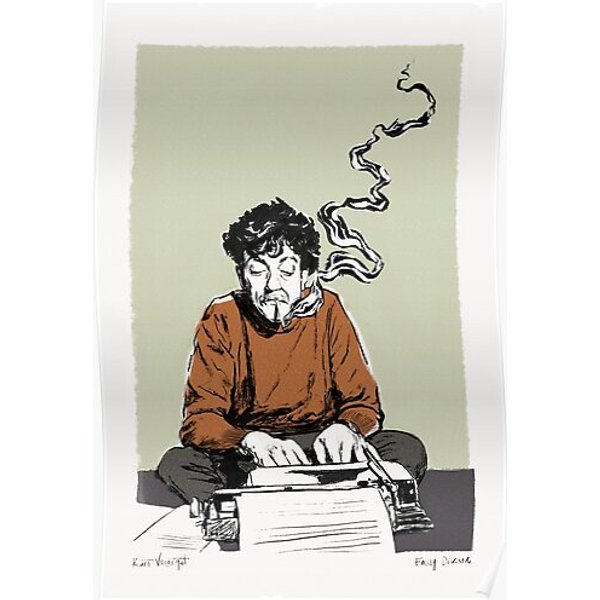 Kurt Vonnegut Vintage Print Premium Matte Vertical Poster-image