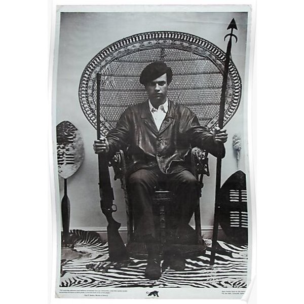 Huey P Newton - Minister Of Defence - Black Panthers - Vintage Poster Premium Matte Vertical Poster-image
