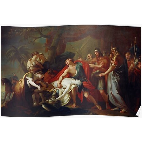 Achilles Lamenting The Death Of Patroclus Premium Matte Vertical Poster-image