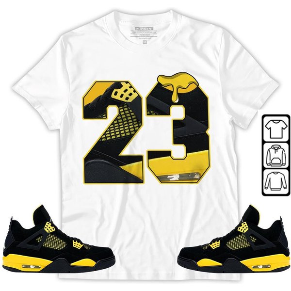 Design Number 23 Drip Shoes Sneaker Shirt Match 2023 Thunder 4S Tee-image