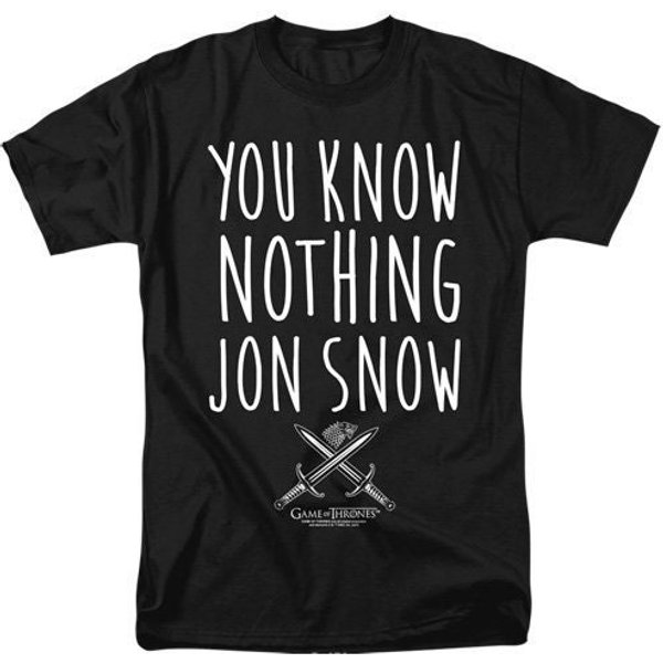 Game Of Thrones You Know Nothing Jon Snow Black Shirts-image