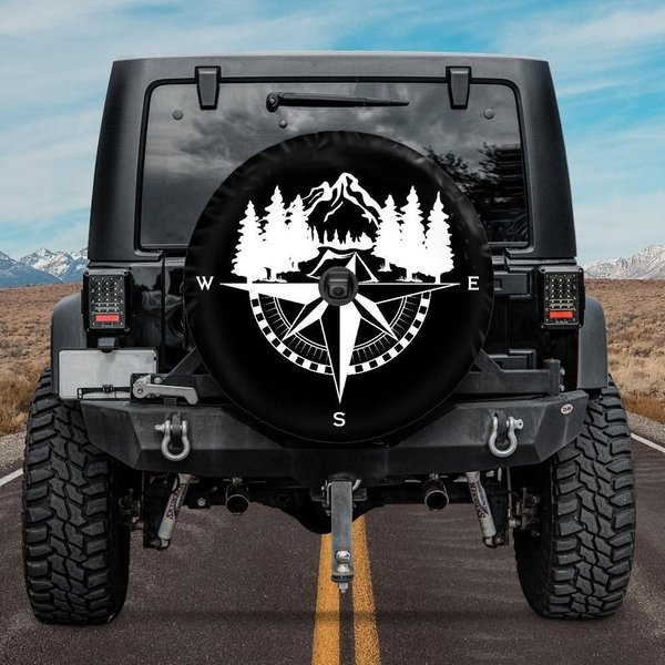 Spare Tire Cover With Compass, Compass Spare Tire Cover