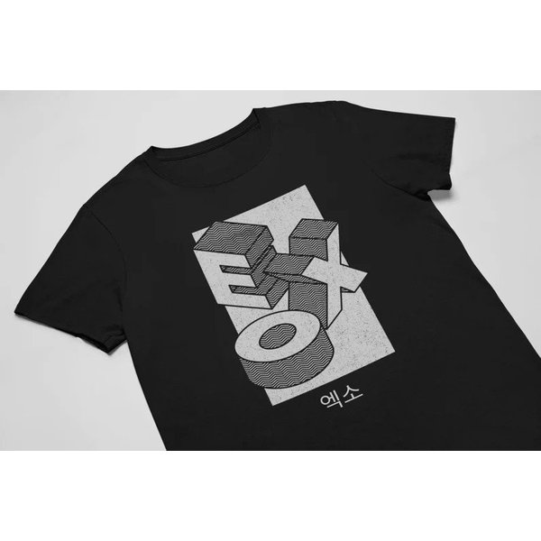 Exo Isometric Text Shirt - Stylish Kpop Merchandise-image