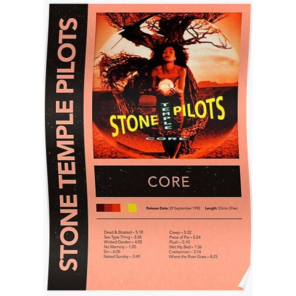 Stone Temple Pilots Core Cover Album Poster Minimalist Album Cover Stone Temple Pilots Premium Matte Vertical Poster-image