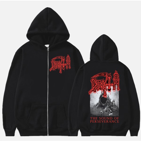 Death Unisex Hooded Top: The Sound Of Perseverance