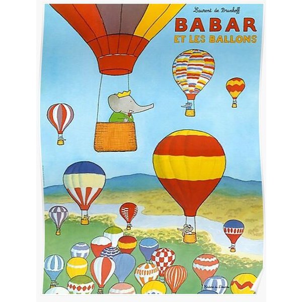Babar Et Les Ballons Premium Matte Vertical Poster-image