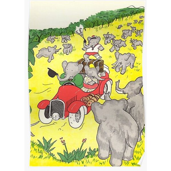 Babar The Elephant In Africa Premium Matte Vertical Poster-image
