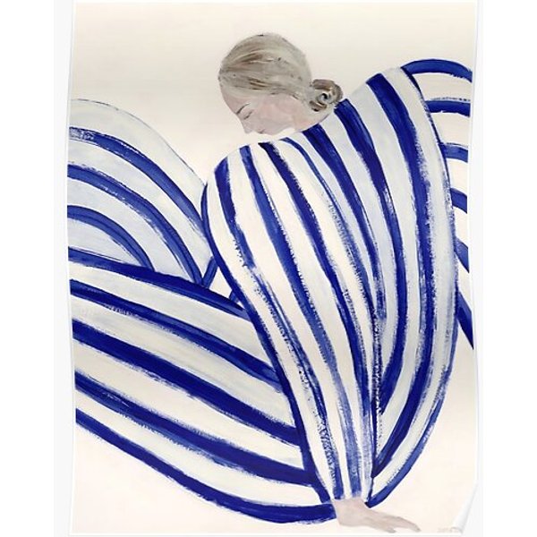 Sofia Lind Blue Stripe Premium Matte Vertical Poster-image