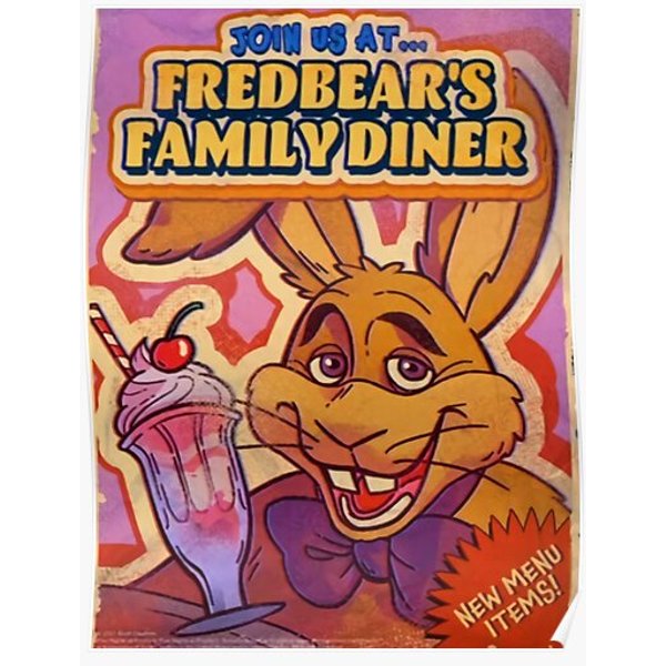 Fnaf - Fredbear's Family Diner Pizza Premium Matte Vertical Poster-image