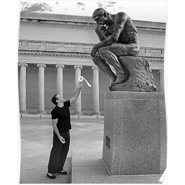 Robin Williams Giving 'The Thinker' Premium Matte Vertical Poster-image