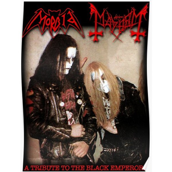 A Tribute To The Black Emperors By Mayhem & Morbid - Classic Old School Black Metal Premium Matte Vertical Poster-image