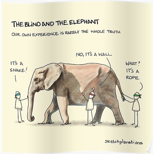 The Blind And The Elephant Premium Matte Vertical Poster-image