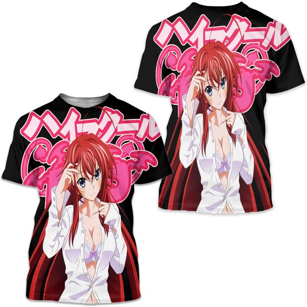 Rias Gremory-High School Dxd Men 3D Full Print Short Sleeve T-Shirt-image