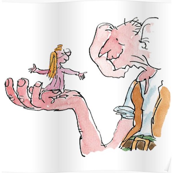 Bfg Big Friendly Giant Sophie - Roald Dahl / Quentin Blake Premium Matte Vertical Poster-image