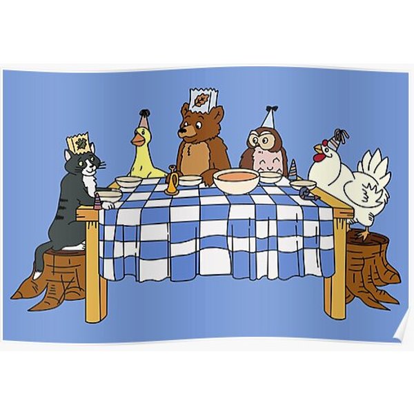 Little Bear And Friends Picnic Fan Art Premium Matte Vertical Poster-image