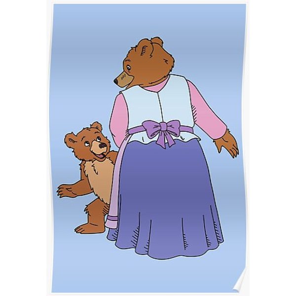 Little Bear With Mother Fan Art Premium Matte Vertical Poster-image