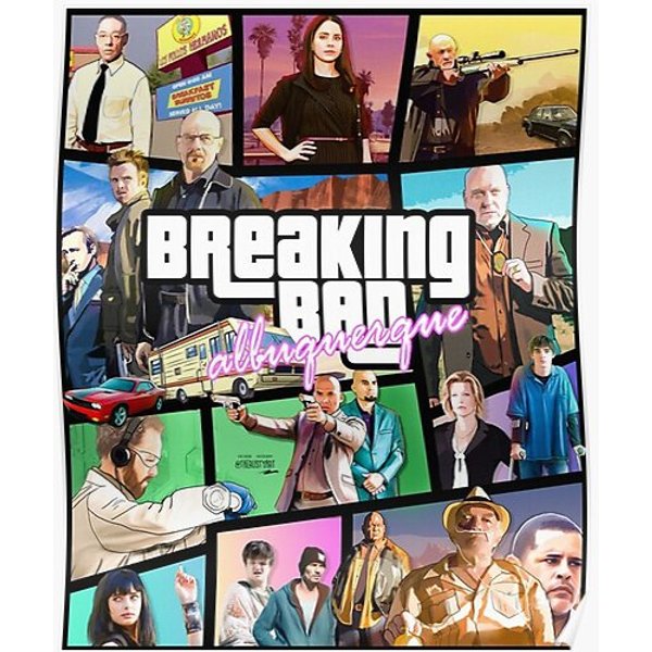 Breaking Bad Albuquerque Custom Gta Art Premium Matte Vertical Poster-image