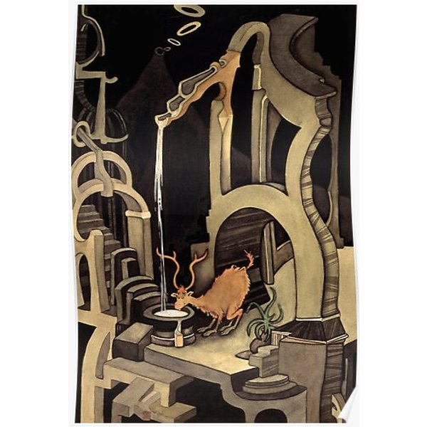 Midnight -The Stag At Eve Theodor Premium Matte Vertical Poster-image