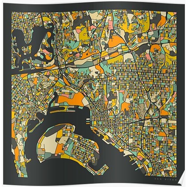 San Diego Map Premium Matte Vertical Poster-image