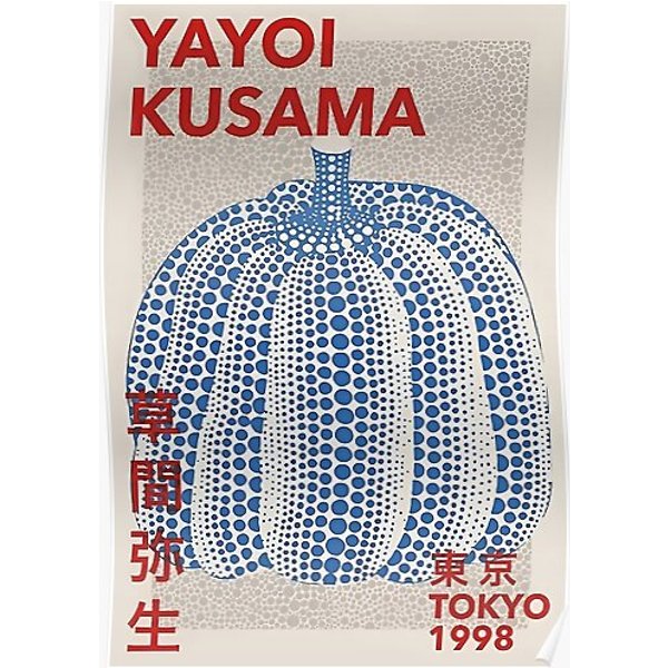 Yayoi Kusama - Abstract Blue Pumpkin Premium Matte Vertical Poster-image