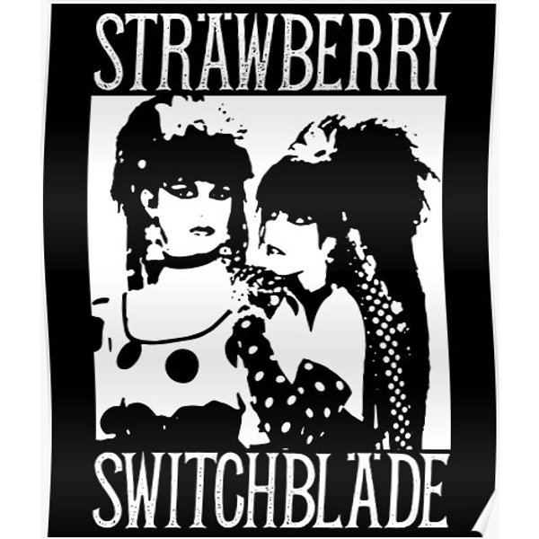 Strawberry Switchblade Art Black And White Pop Music Premium Matte Vertical Poster-image