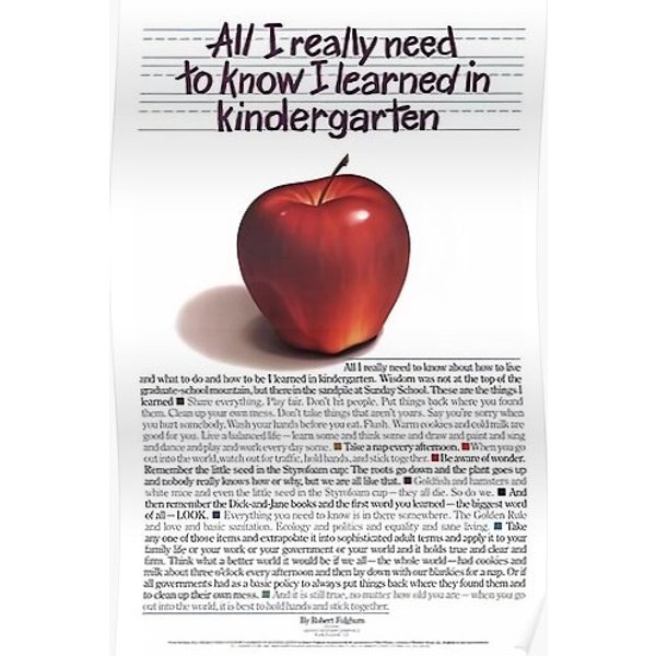 Everything All I Really Need To Know I Learned In Kindergarten Premium Matte Vertical Poster-image