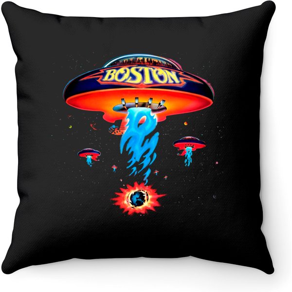 Boston Band Spaceship Rock Band Short Sleeve Crewneck Unisex Throw Pillows-image