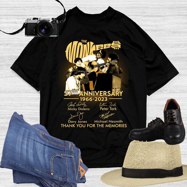 The Monkees 56Th Anniversary 1966-2022 Signatures T-Shirt,-image