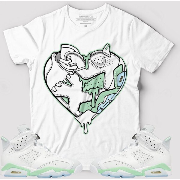 Heart Jordan 6 Graphic To Match Jordan 6 Womens Mint Foam T-Shirt-image
