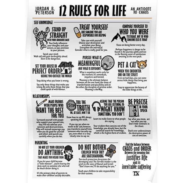 12 Rules For Life Visual Book (Jordan B. Peterson) Premium Matte Vertical Poster-image
