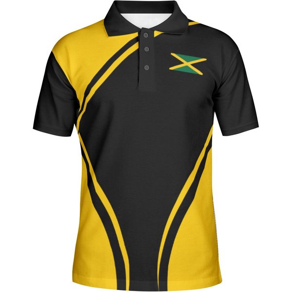 Jamaica Polo, Yellow And Black, Polo, Graphic Shirt,