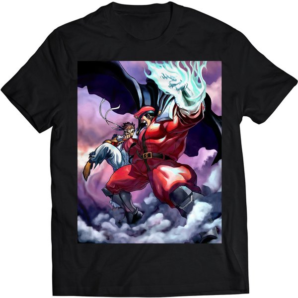 Ryu Vs M Bison Dictator Premium Unisex T-Shirt (Vectorized Design)-image