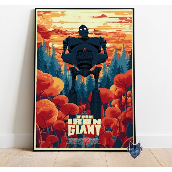 The Iron Giant Poster, Hogarth Hughes Wall Art, Rolled Canvas Print, Movie Poster Gift-image